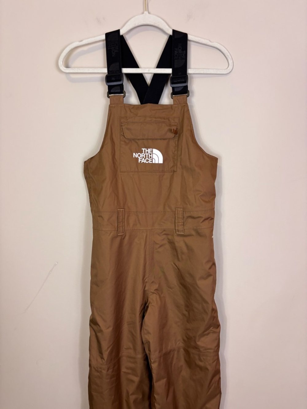 The North Face Kids Tan Bib Snow Overalls with Black Straps Youth Large - Picture 3 of 14